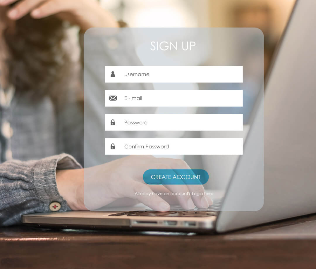 screen shot of a sign up for depicting multichannel marketing