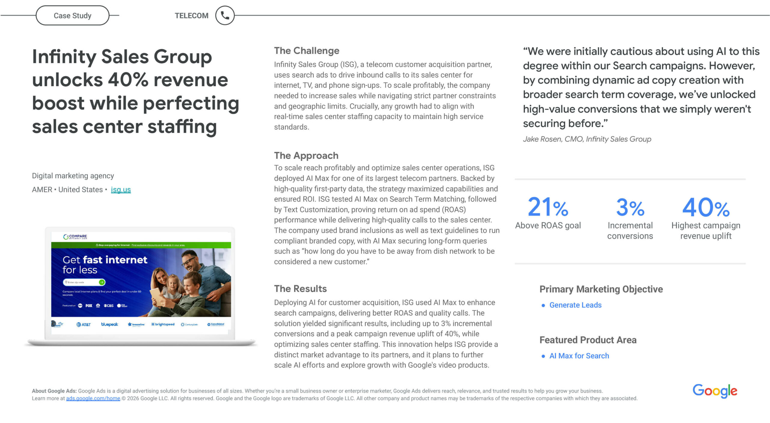 Infinity Sales Group Case Study